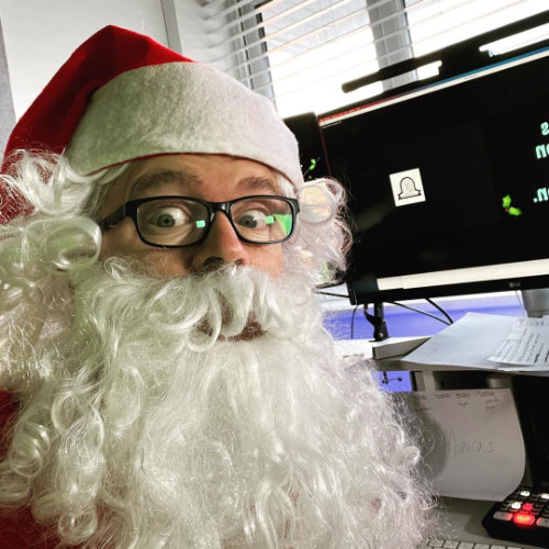 Santa delivering the Punctuation Show